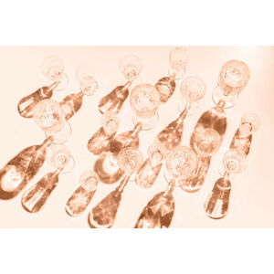 Umělecká fotografie Variety of empty glasses on peach, Magic cinema, (40 x 26.7 cm)