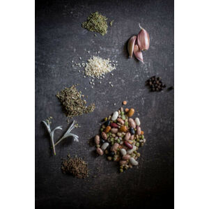 Umělecká fotografie Vegetables and spices - knolling, fotostorm, (26.7 x 40 cm)