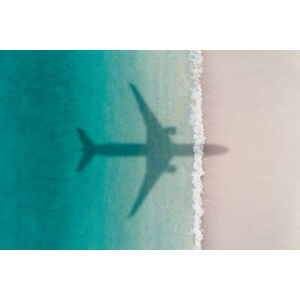 Umělecká fotografie Aerial shot showing an aircraft shadow, Abstract Aerial Art, (40 x 26.7 cm)