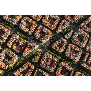 Umělecká fotografie Aerial view of typical buildings of, Manel Subirats, (40 x 26.7 cm)
