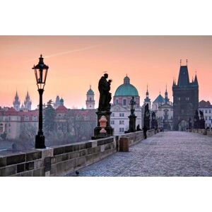 Umělecká fotografie Charles Bridge in the morning, Prague,, Hans-Peter Merten, (40 x 26.7 cm)