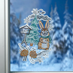 Magnet 3Pagen Textiln dekorace na okno "Zajíc v zimě"
