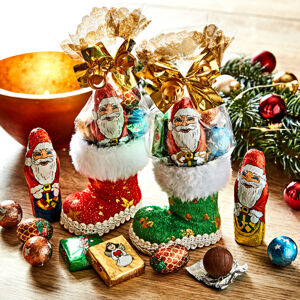 Magnet 3Pagen 2 plněné boty Santa Clause červená+zelená
