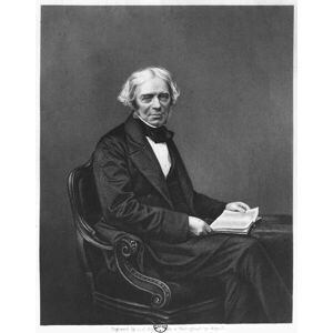 Umělecká fotografie Portrait of Michael Faraday (1791-1867) engraved by D.J. Pound from a photograph (engraving), Mayall, John Jabez Edwin Paisley (18