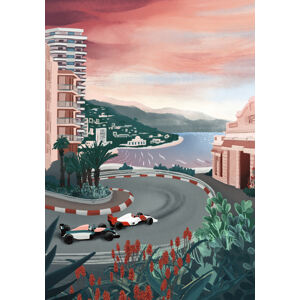 Umělecký tisk Monaco Circuit, Goed Blauw, (26.7 x 40 cm)