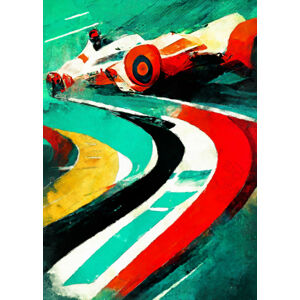 Umělecký tisk Formula 1 green red, Justyna Jaszke, (30 x 40 cm)