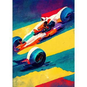 Umělecký tisk Formula 1 yellow purple, Justyna Jaszke, (30 x 40 cm)