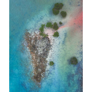 Umělecká fotografie Aerial shot of tropical island, Broome, Australia, Abstract Aerial Art, (30 x 40 cm)
