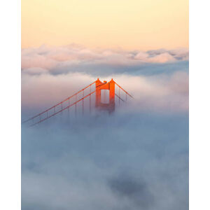 Umělecká fotografie Golden Gate Bridge, Zeyu Wang, (30 x 40 cm)