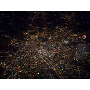 Umělecká fotografie Aerial view of Brussels at night, urbancow, (40 x 30 cm)