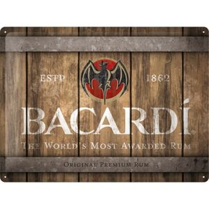 Plechová cedule Bacardi - Wood Barrel Logo, (40 x 30 cm)