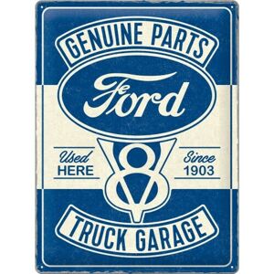 Plechová cedule Ford V8 - Truck Garage, (30 x 40 cm)