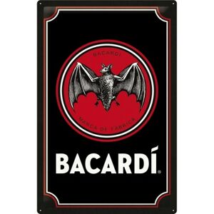 Plechová cedule Bacardi - Logo Black (40x60), (40 x 60 cm)