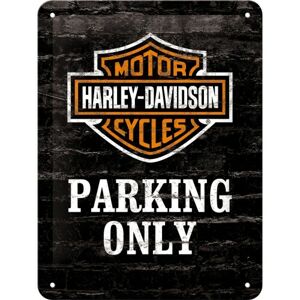 Plechová cedule Harley Davidson - Parking Only, (15 x 20 cm)