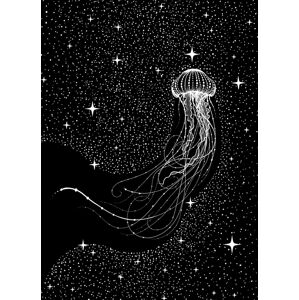 Ilustrace Starry Jellyfish, Aliriza Cakir, (30 x 40 cm)