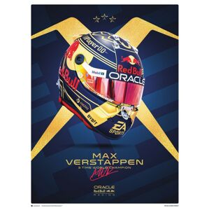Umělecký tisk Max Verstappen - Helmet World Champion 2023, (30 x 40 cm)