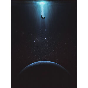 Ilustrace Falling, spacerocket art, (30 x 40 cm)