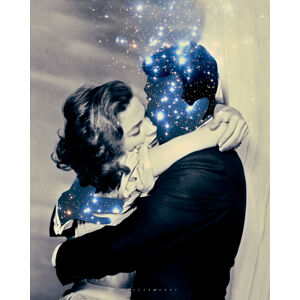 Ilustrace Star love, spacerocket art, (30 x 40 cm)