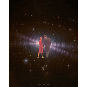 Ilustrace Space love, spacerocket art, (30 x 40 cm)