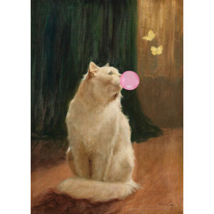 Ilustrace Bubble Gum and Cat, The Art Concept, (30 x 40 cm)
