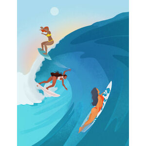 Ilustrace Surfers, Petra Lizde, (30 x 40 cm)