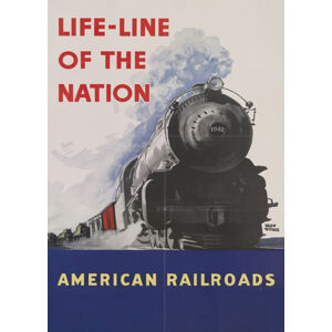 Ilustrace American Railroads, Vintage Travel Poster, (30 x 40 cm)