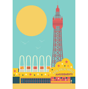 Ilustrace Blackpool, Gail Myerscough, (30 x 40 cm)
