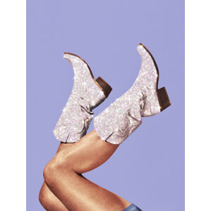 Ilustrace These Boots Glitter, Very Peri Periwinkle, (30 x 40 cm)