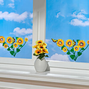 Magnet 3Pagen 2dílný obrázek na okno "Slunečnice a motýli"