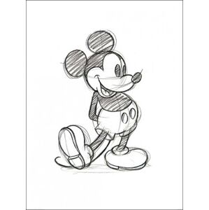 Umělecký tisk Myšák Mickey (Mickey Mouse) - Sketched Single, (60 x 80 cm)