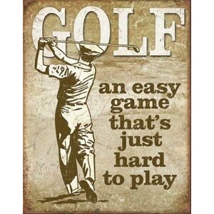 Plechová cedule Golf - Easy Game, (31.5 x 40 cm)