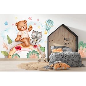 Nálepka na zeď pro děti kouzelné místo se zvířátky 150 x 300 cm