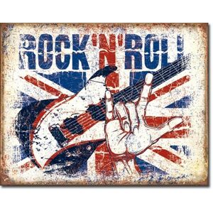 Plechová cedule Rock n Roll, (30 x 42 cm)
