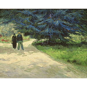 Vincent van Gogh - Obrazová reprodukce Public Garden with Couple and Blue Fir Tree: The Poet's Garden III, (40 x 30 cm)