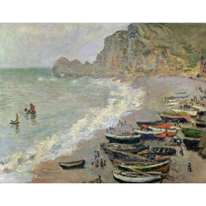 Claude Monet - Obrazová reprodukce Etretat, beach and the Porte d'Amont, 1883, (40 x 30 cm)