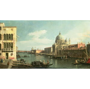 (1697-1768) Canaletto - Obrazová reprodukce View of the Grand Canal: Santa Maria della Salute and the Dogana, (40 x 22.5 cm)