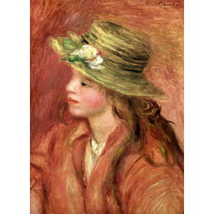 Pierre Auguste Renoir - Obrazová reprodukce Young Girl in a Straw Hat, c.1908, (30 x 40 cm)