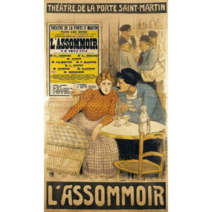 Theophile Alexandre Steinlen - Obrazová reprodukce Poster advertising 'L'Assommoir', (22.5 x 40 cm)