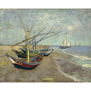 Vincent van Gogh - Obrazová reprodukce Fishing Boats on the Beach at Saintes-Maries-de-la-Mer, (40 x 35 cm)