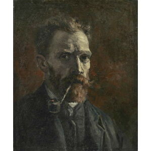 Vincent van Gogh - Obrazová reprodukce Self-portrait with pipe, 1886, (35 x 40 cm)