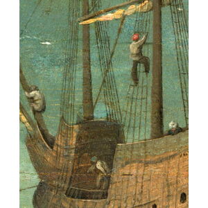 Pieter the Elder Bruegel - Obrazová reprodukce Ship rigging detail from Tower of Babel, 1563, (35 x 40 cm)