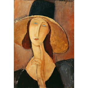 Amedeo Modigliani - Obrazová reprodukce Portrait of Jeanne Hebuterne in a large hat, (26.7 x 40 cm)