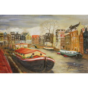 Antonia Myatt - Obrazová reprodukce Red House Boat, Amsterdam, 1999, (40 x 26.7 cm)