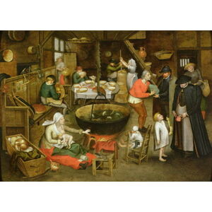 Pieter the Younger Brueghel - Obrazová reprodukce The Visit to the Farm, (40 x 30 cm)