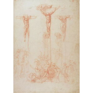 Michelangelo Buonarroti - Obrazová reprodukce Study of Three Crosses, (30 x 40 cm)