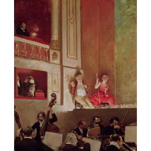 Jean Beraud - Obrazová reprodukce Revue at the Theatre des Varietes, c.1885, (35 x 40 cm)