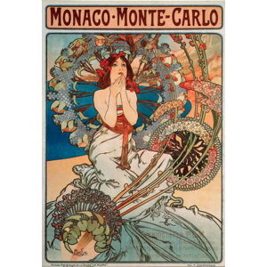 Mucha, Alphonse Marie - Obrazová reprodukce The railway line Monaco, (26.7 x 40 cm)