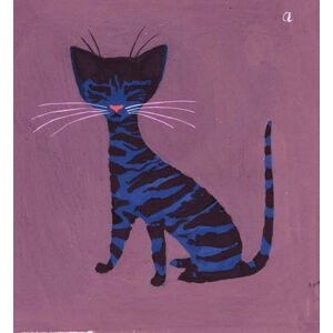 Adamson, George - Obrazová reprodukce The Blue Cat, 1970s, (35 x 40 cm)