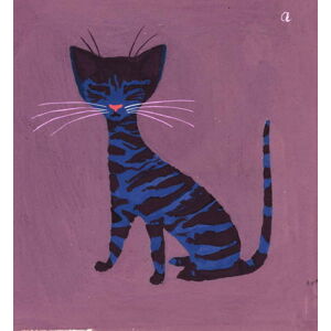 Obrazová reprodukce The Blue Cat, 1970s, Adamson, George, 35 × 40 cm