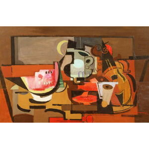 Marcoussis, Louis - Obrazová reprodukce Still life with a slice of Watermelon, c.1929, (40 x 26.7 cm)